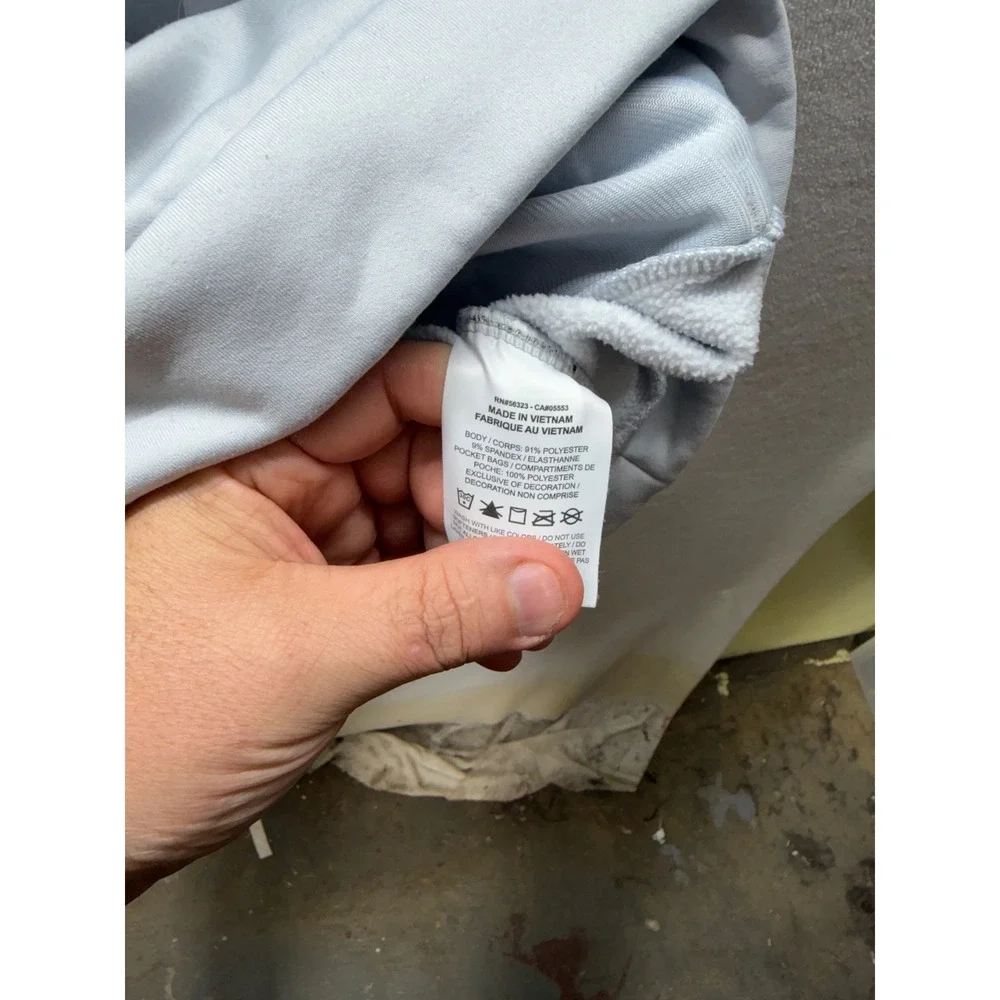 Nike Hoodie Women Medium Grey Therma-FIT Script Logo Pullover 3506